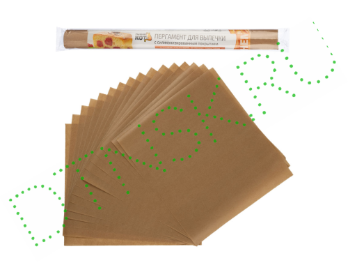 Бумага для выпечки 106892 пергамент, силиконизированный, 38х42см, 16 листов в рулоне, в пакете