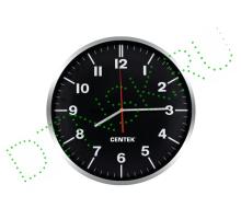 часы настен CT-7100 плавн черн/хром