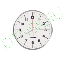 часы настен CT-7100 плавн бел/хром